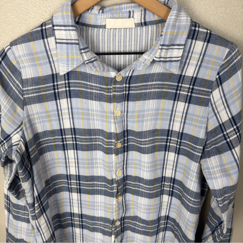 CP Shades Women’s Cotton Gauze Plaid Button Down Shirt - Picture 2 of 9